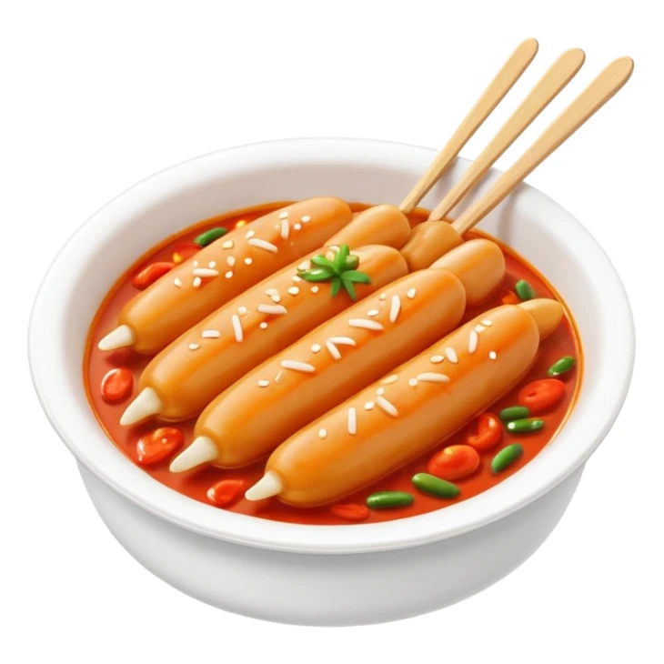 Korean food Tteokbokki, Twitter emoji style sticker