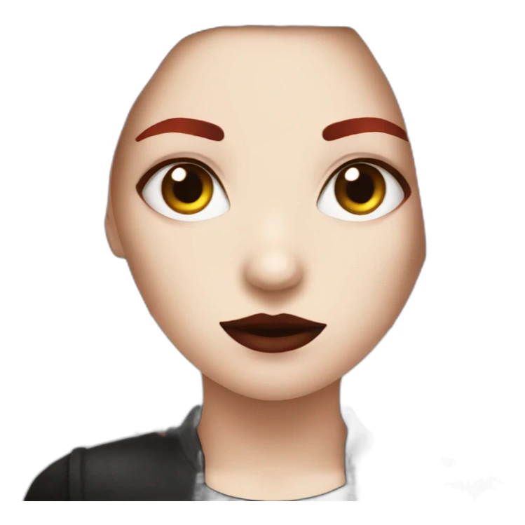 goth girl with short red hair sticker