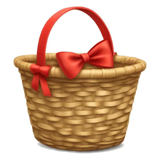 Basket with red bow on top  sticker