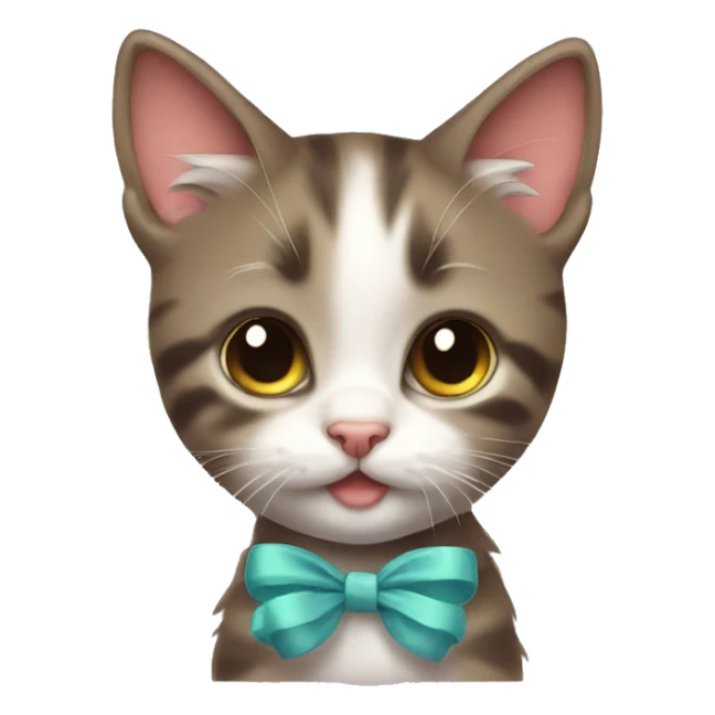 kitten with bow sticker