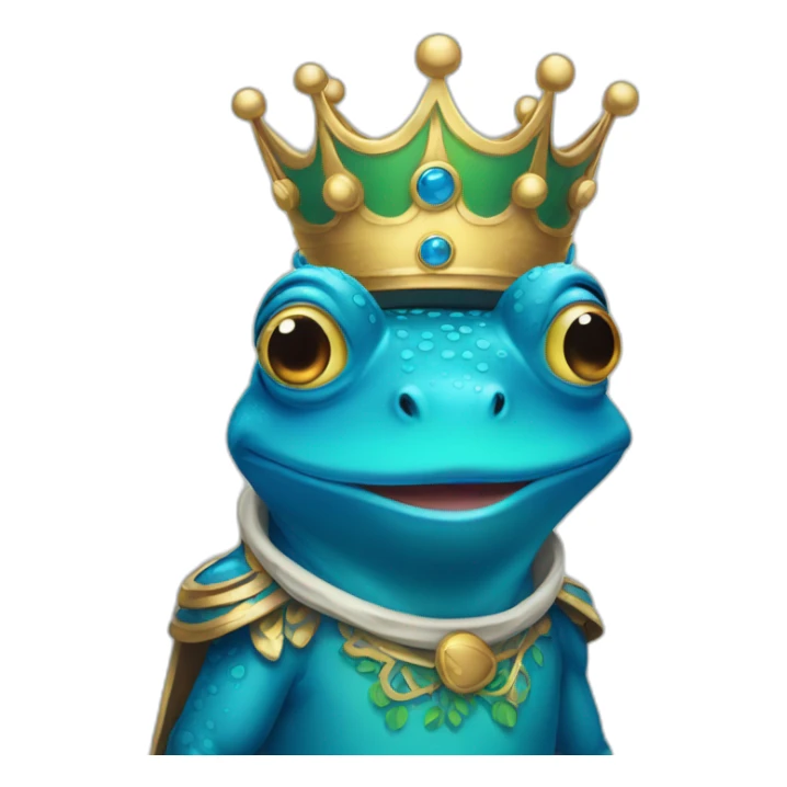 blue king froggy line illustration sticker