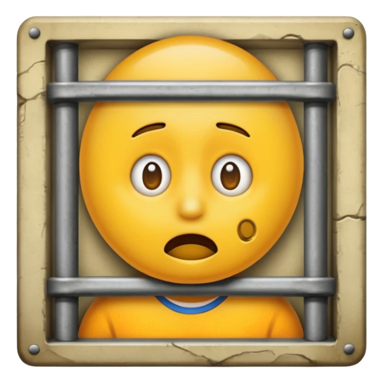 staunendes Emoji im Gefängnis sticker