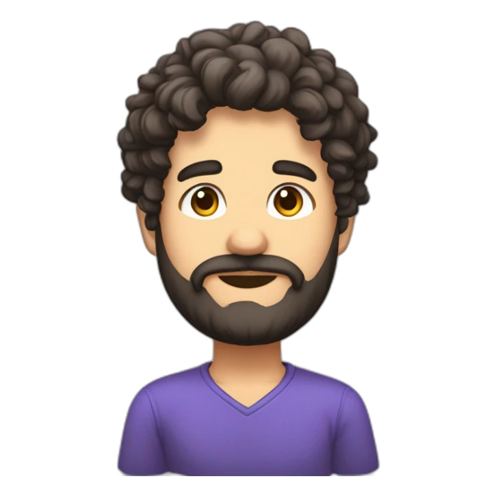 REALIZZA UNA EMOTE PER TWITCH CON RAFFIGURATO UN RAGAZZO ITALIANO CON CAPELLI NERI E BARBA FOLTA CARTOONIZZATO ARRABBIATO sticker
