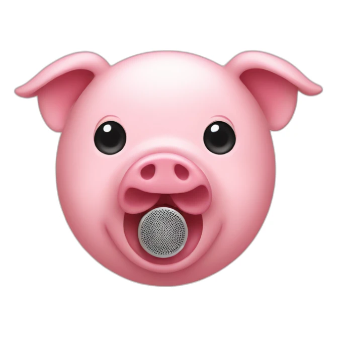 face of a pig with loudspeaker sticker