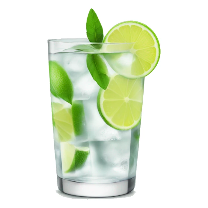 Gin and tonic with a slice of green lemon  sticker