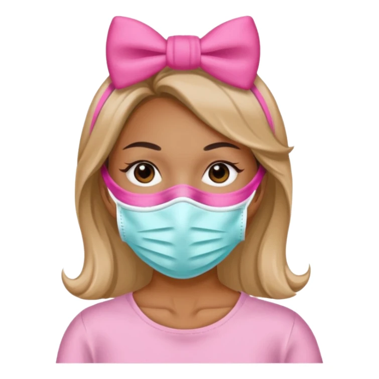 Dentista con un lazo rosa mujer con mascarilla sticker