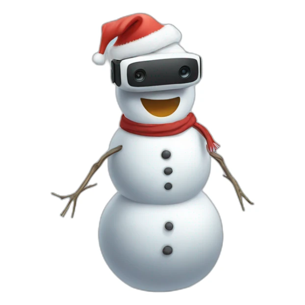 full body christmas-snowman in vr headset sticker