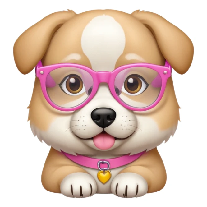 shpitz dog wearing pink glasses sticker