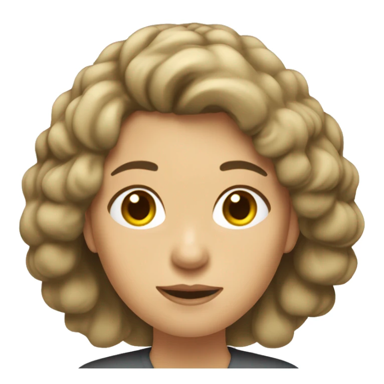 Mujer piel blanca, pelo rizo largo y estudiante  sticker