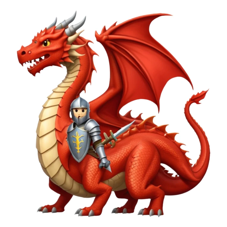 A knight stands in front of a dragon  sticker