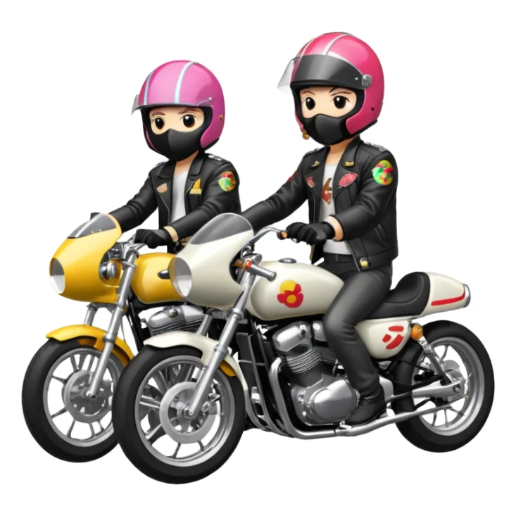 Japanese Bosozoku riding their bikes sticker