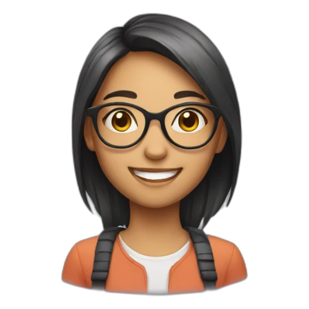 girl with smile and glasses sticker