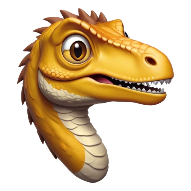 Cinematic Comical jurassic park Velociraptor Portrait Emoji, Head tilted dramatically with an exaggeratedly shocked expression, featuring a sleek, agile form with wide, comically expressive eyes and a quirky, animated snout that brings out its playful side, Simplified yet hilariously expressive features, highly detailed, glowing with a slightly sassy prehistoric glow, high shine, dramatic yet playful, stylized with an air of cheeky dinosaur mischief, soft glowing outline, capturing the essence of a meme-worthy jurassic park Velociraptor that looks ready to side-eye its way into viral fame! sticker