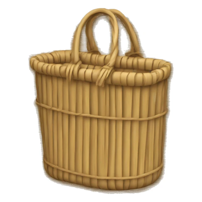 Straw wicker bag sticker
