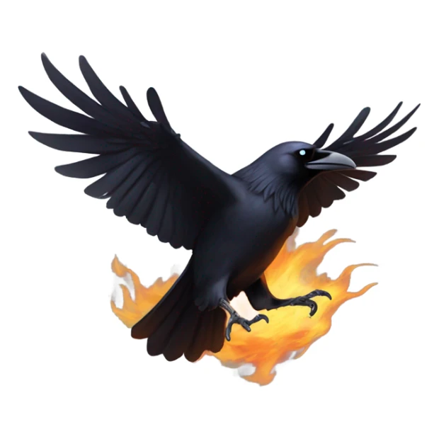 Raven crashing and burning  sticker