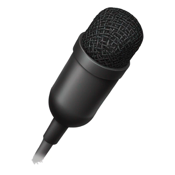 Generate a mic icon which is black and white and is minimal sticker