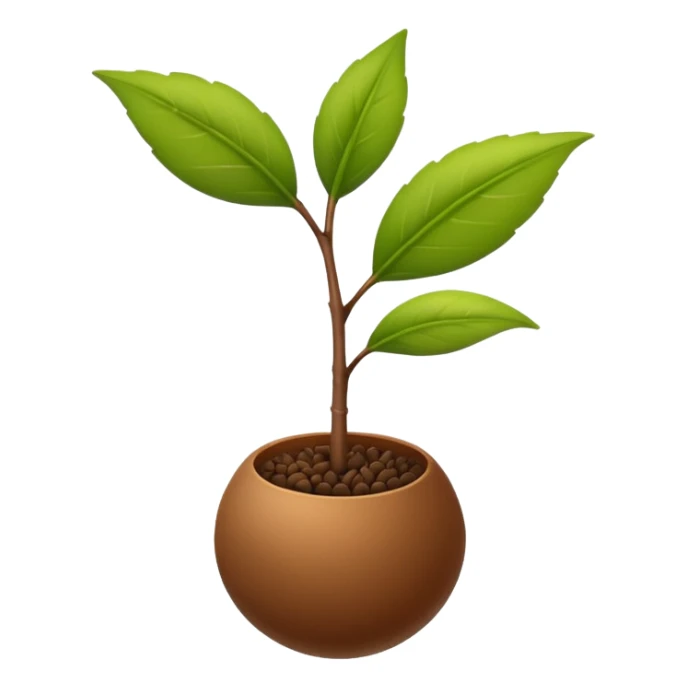 ein kleiner samenkorn, aus dem ein grüner zweig wächst sticker