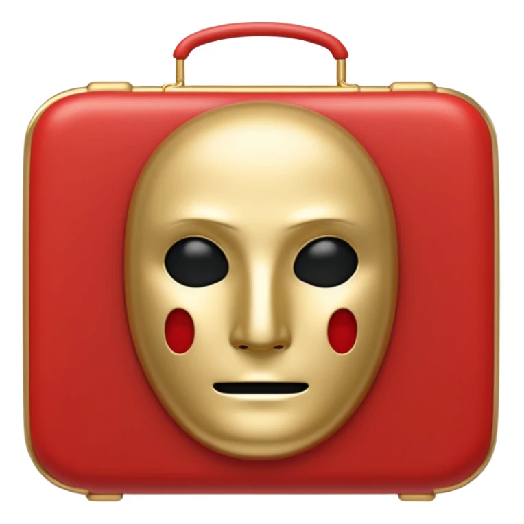 French frize emoji: NO FACE, red case front  sticker