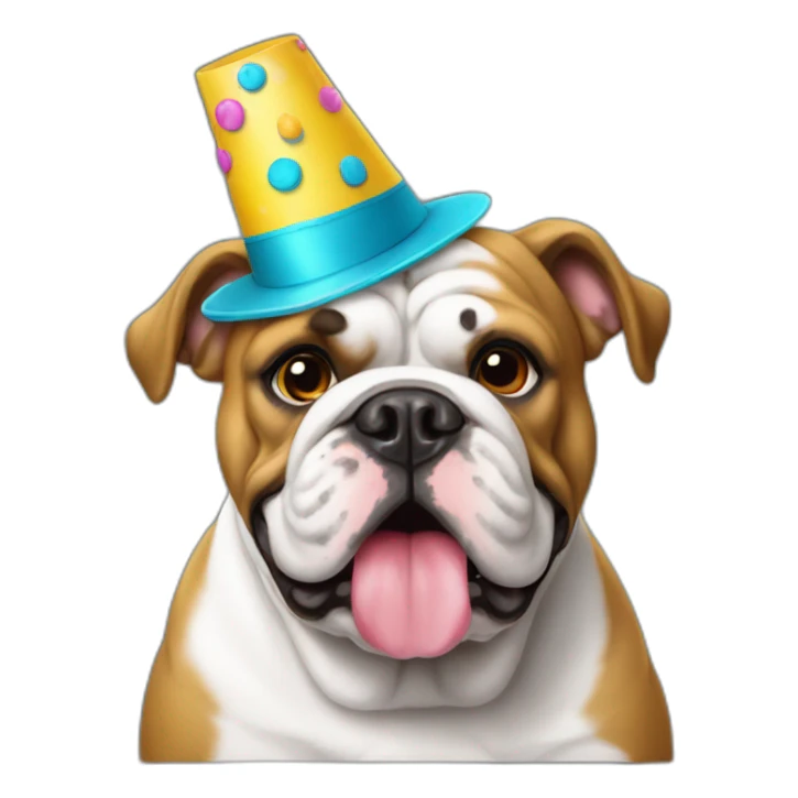 bulldog-with-party-hat sticker