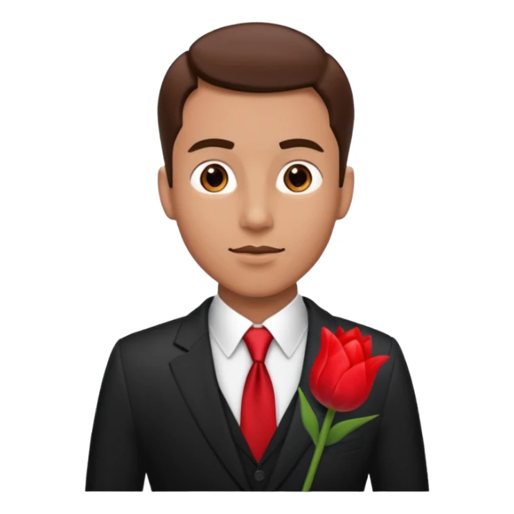 man with tulip in his suit pocket sticker