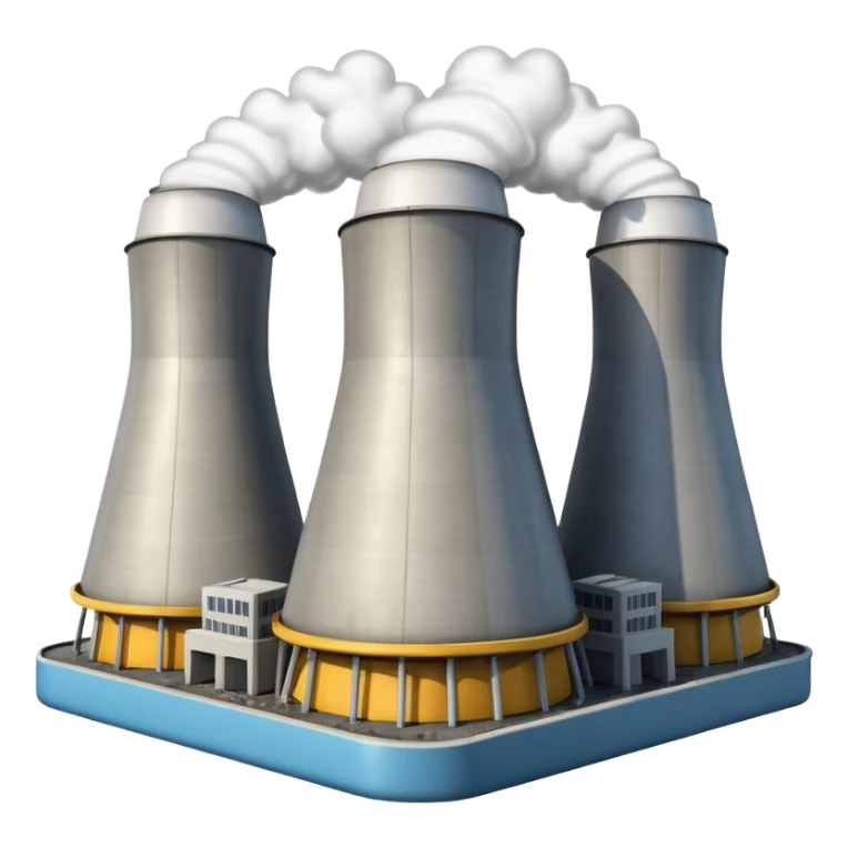 realistic nuclear power  plant with 6 power units sticker