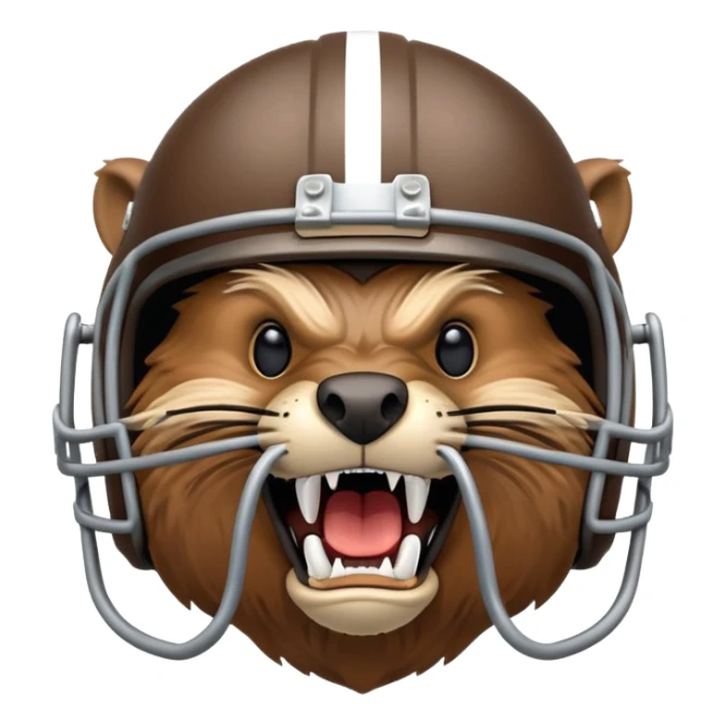 snarling beaver with a football helmet sticker