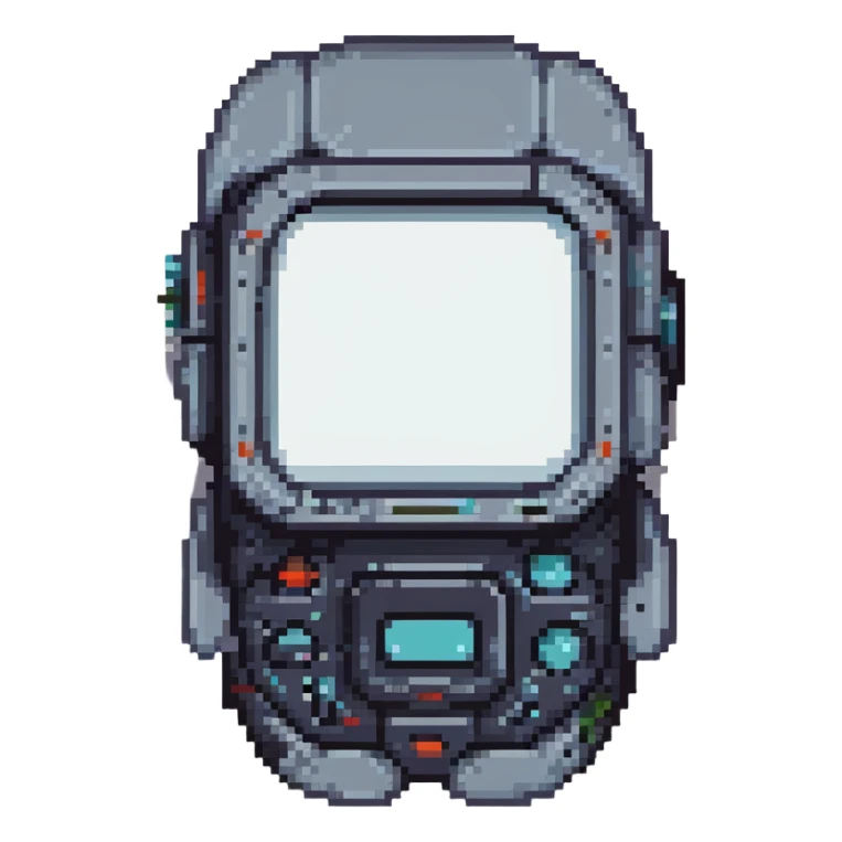 a square frame, cyber futuristic space ware, gray borders with dark colored shoulder bumbers at the corners sticker