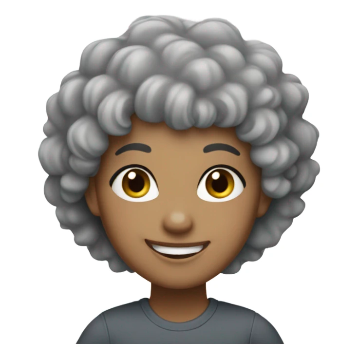 Grey curly hair girl with thumb up, lighter skin sticker