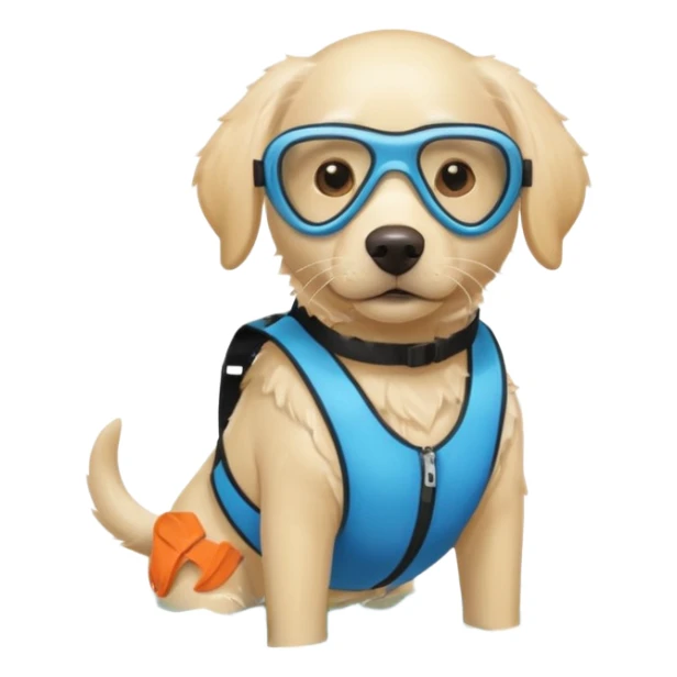 White labrador with snorkel and and swimmers vest sticker