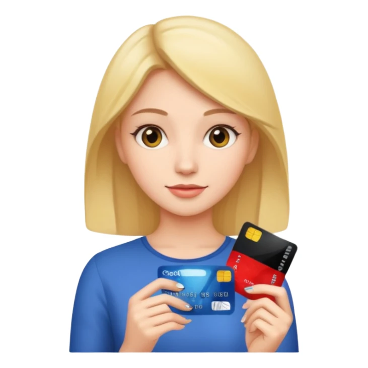 Young lady with credit card in hand sticker