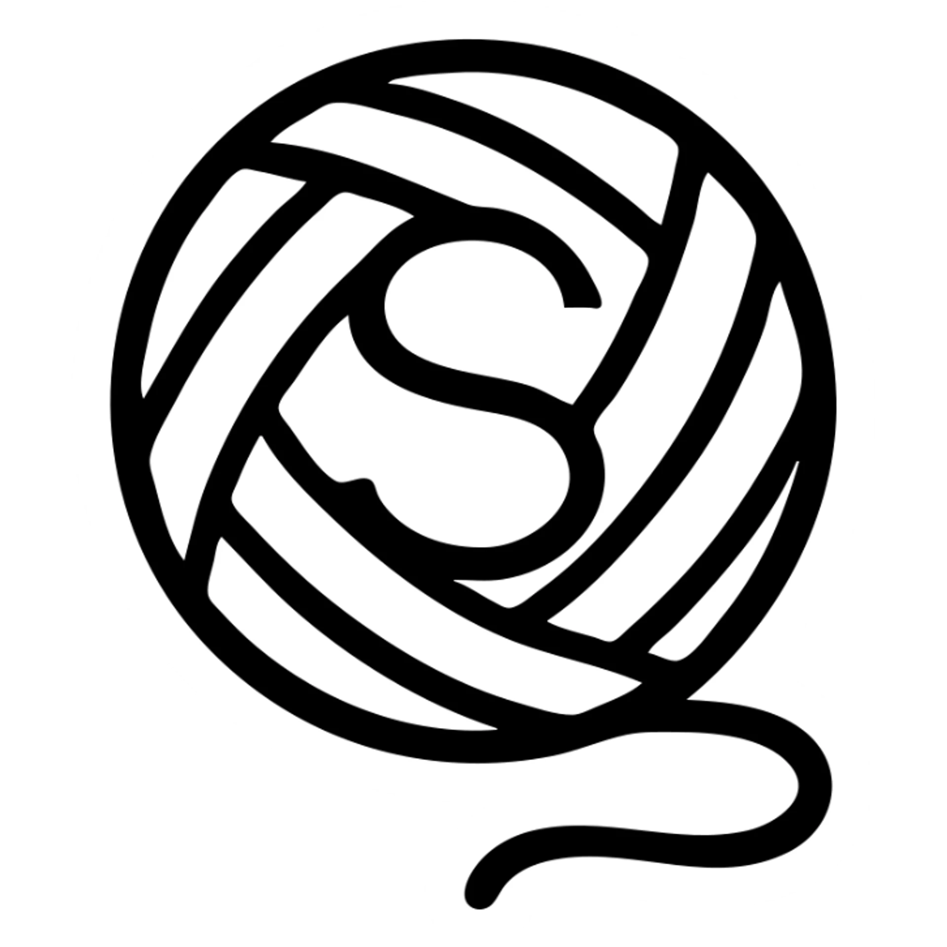 клубок минимализм c буквой S sticker