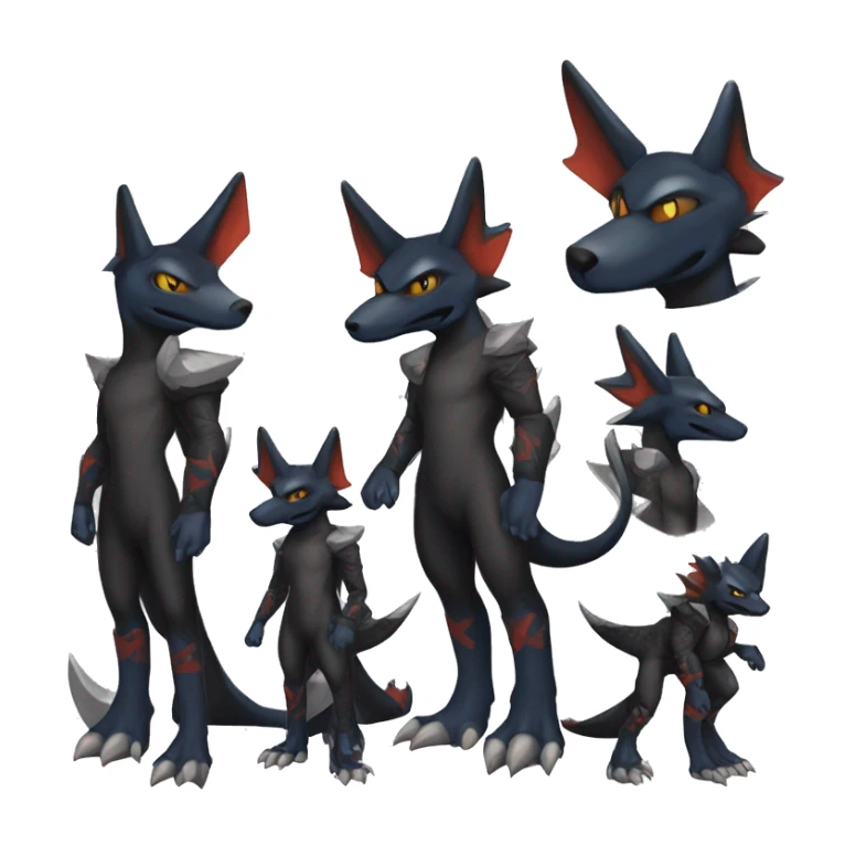 Black Cool Edgy Nargacuga-Garchomp-Houndoom-Sergal Fakémon with Edgy markings sticker