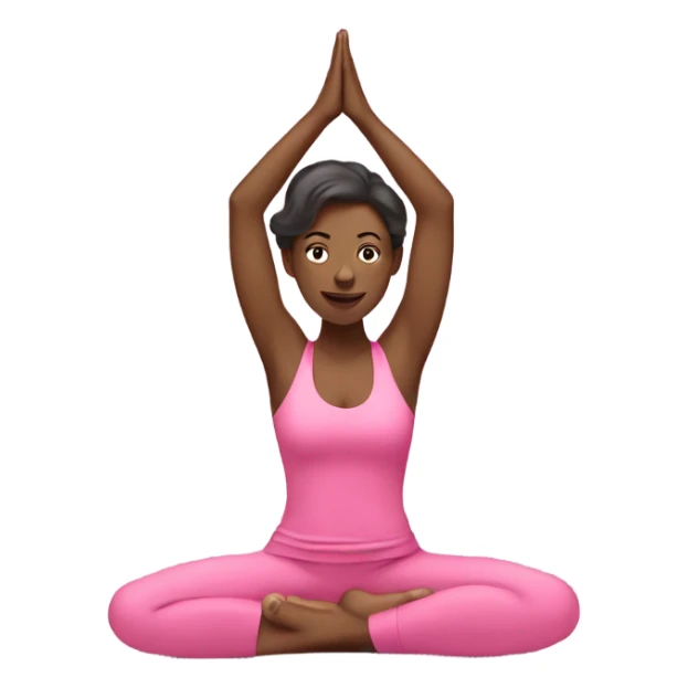 British woman in pink doing yoga sticker