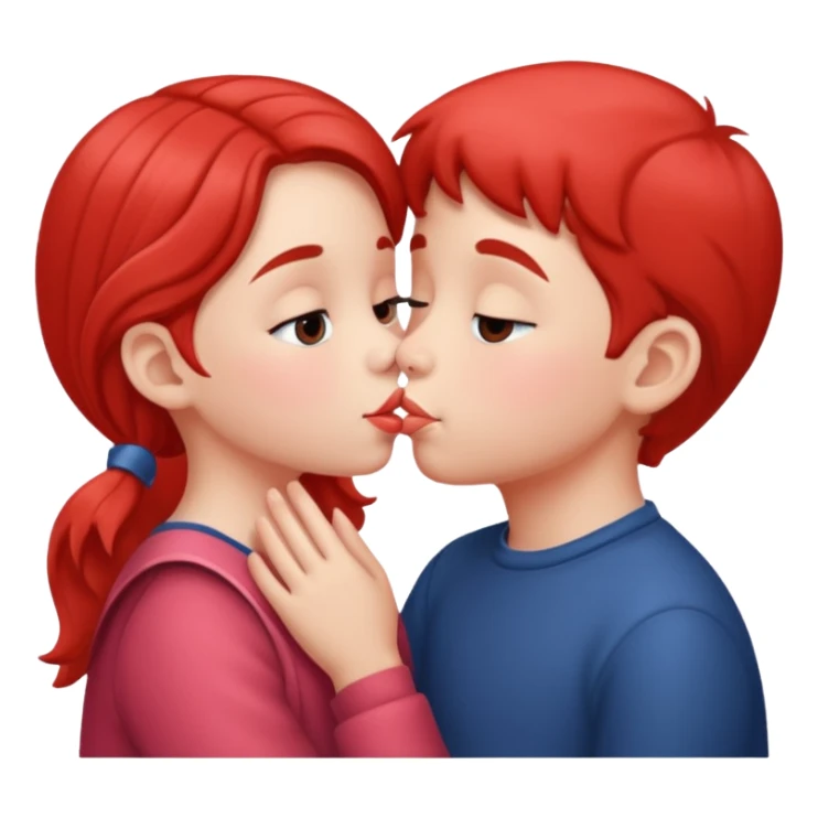 Des enfants qui se font un bisou sur la bouche sticker