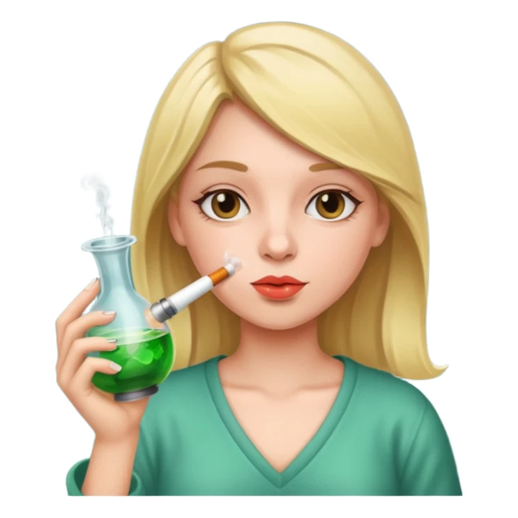 girl smoking bong sticker