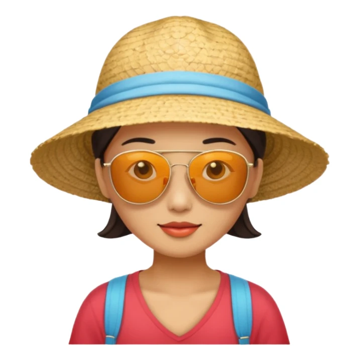 Photorealistic Chinese tourist wearing sunglasses sticker