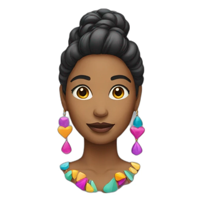 woman wearing colorful earrings sticker