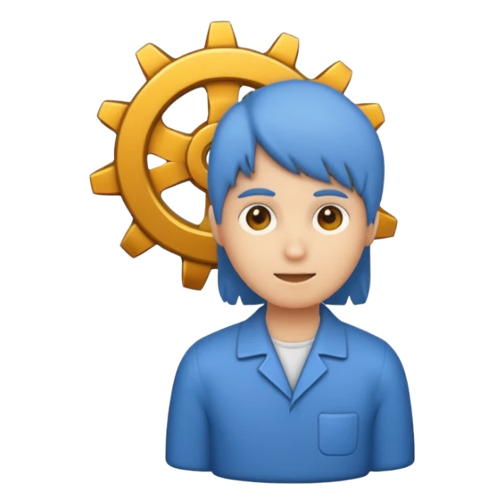 person icon with a small gear next to it sticker