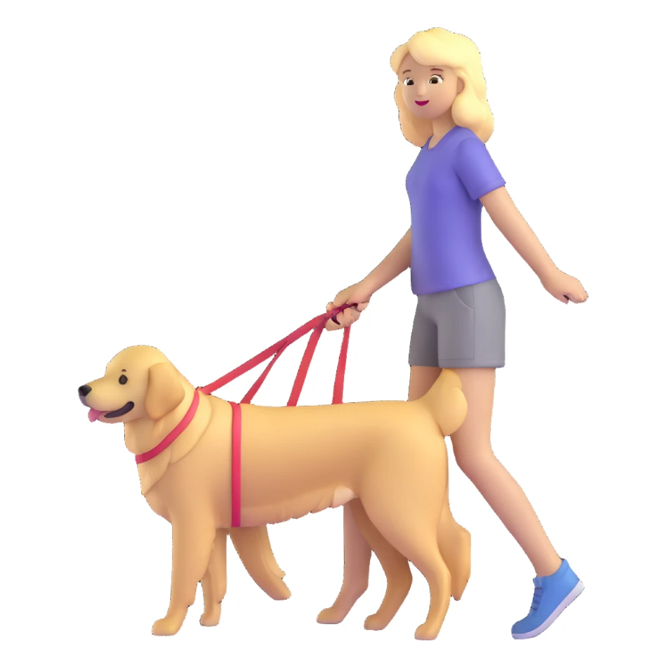 blonde girl with golden retriever dog sticker
