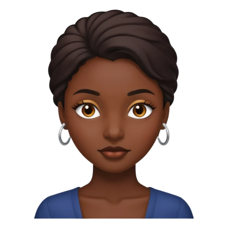 An elegant darkskin girl with small brows sticker