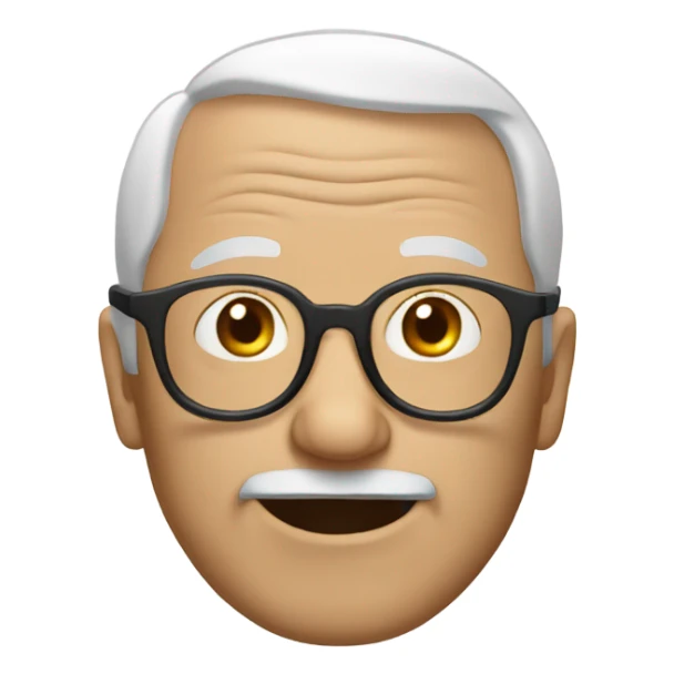 Old man glasses balding less white hair sticker