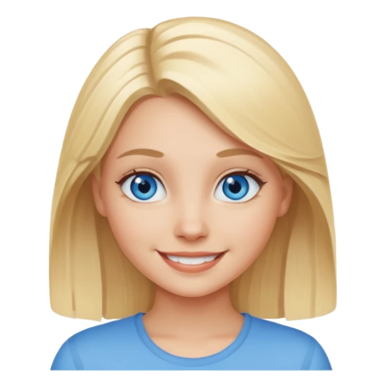 smiling blonde girl portrait blue eyes sticker