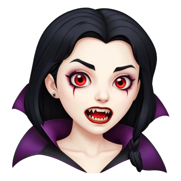 Girl vampire and black hair long  sticker