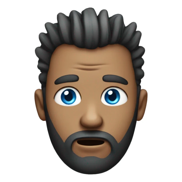 blue-eyed man with beard and mohawk hair, scared sticker