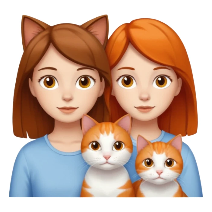 Two stink brainless girls with white and orange cat sticker