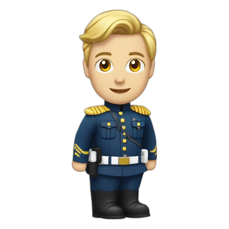 Gendarme au cheveux courts blond blanc avec l'uniforme de la gendarmerie sticker