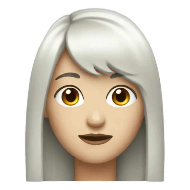 white women with long black hair with bangs sticker