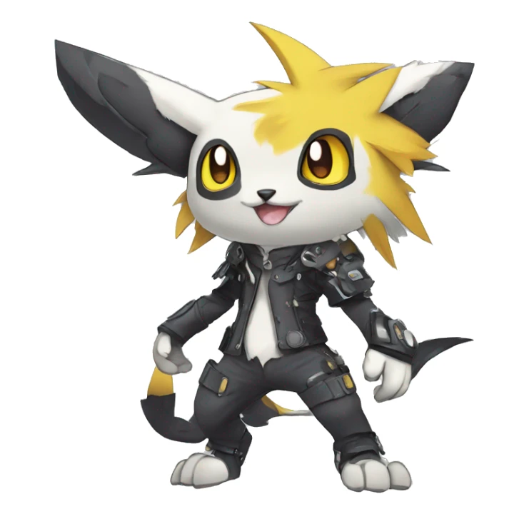 cute cool edgy sharp punk Digimon-Fakemon-animal full body sticker