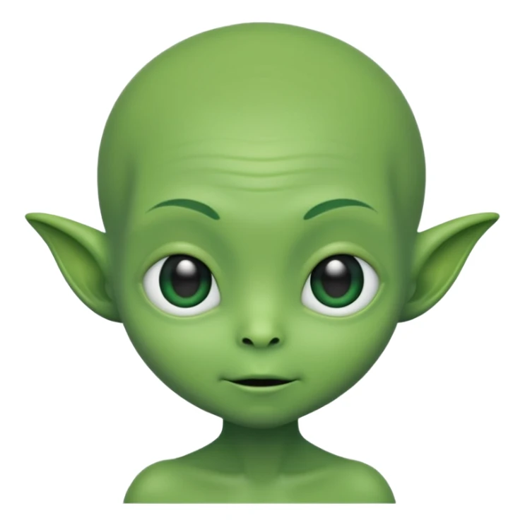 a bold cute aliens with a little hair sticker