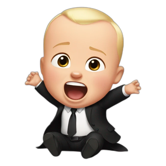 the boss baby is laughing really loud sticker